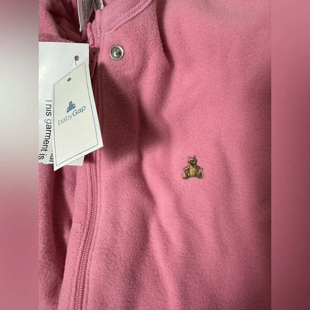 NWT 5 Baby Gap Kids pink fleece footed‎ pajamas